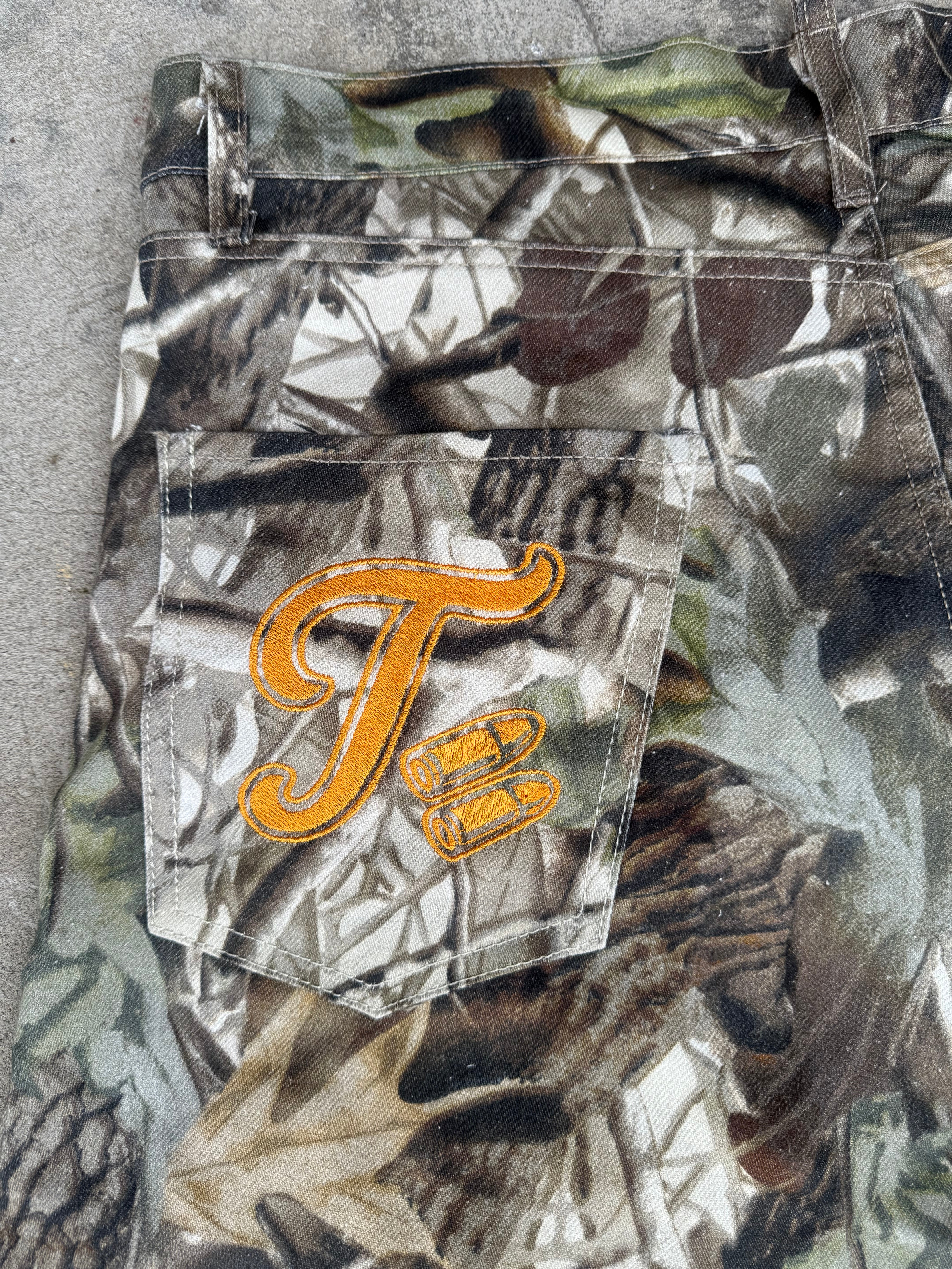 "TD" Embroidered Real Tree Baggy Jeans