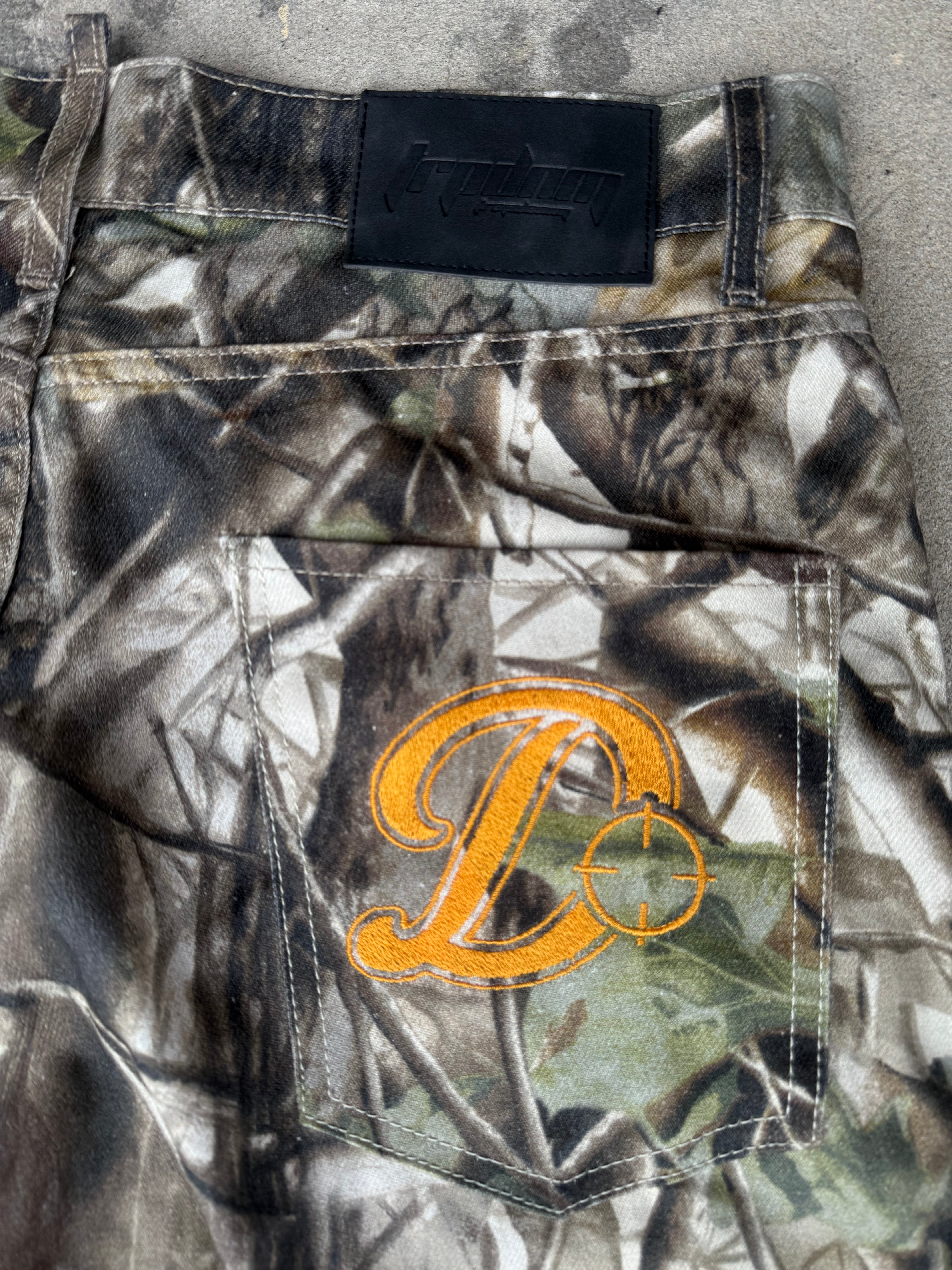"TD" Embroidered Real Tree Baggy Jeans
