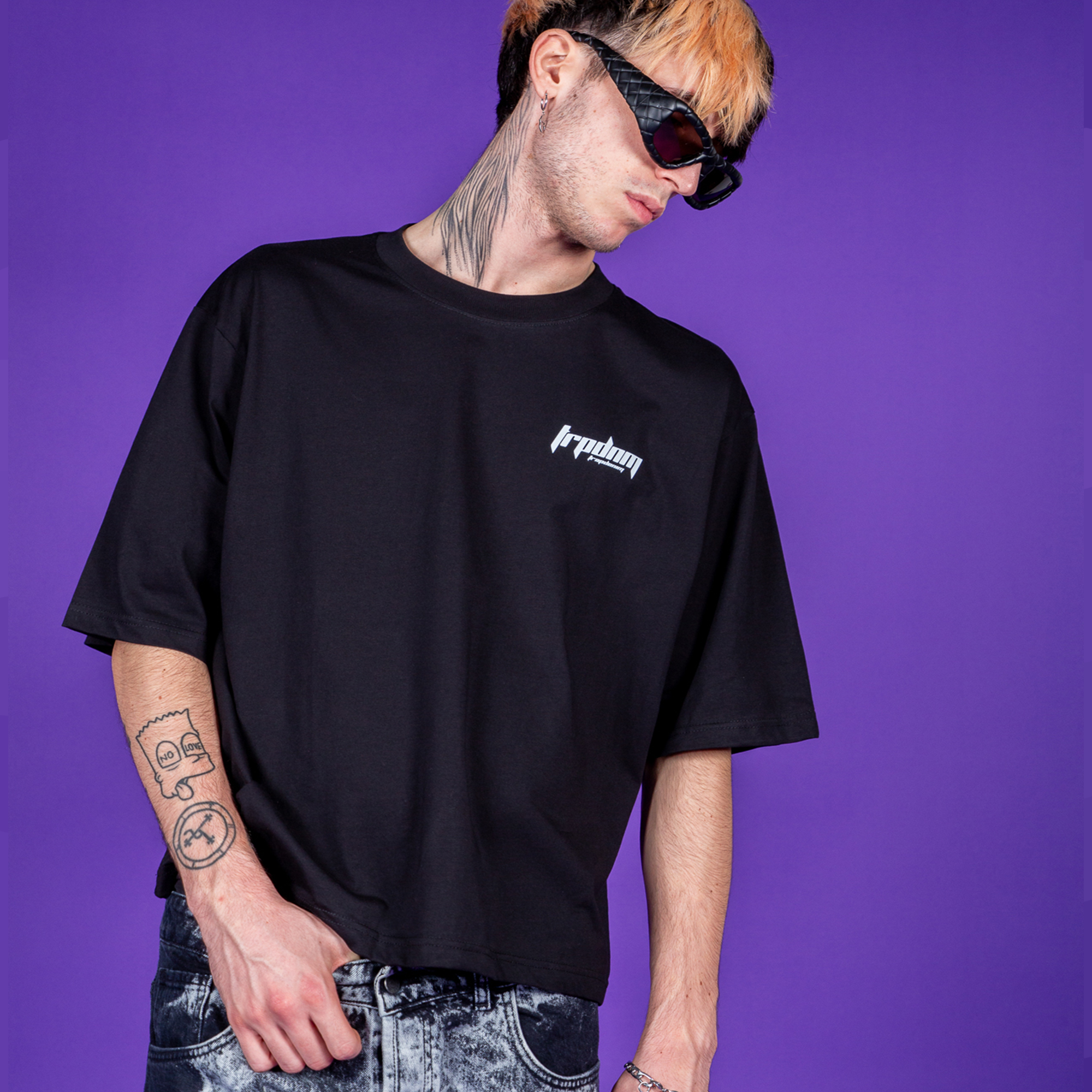 Black Boxy Fit Cotton Tee