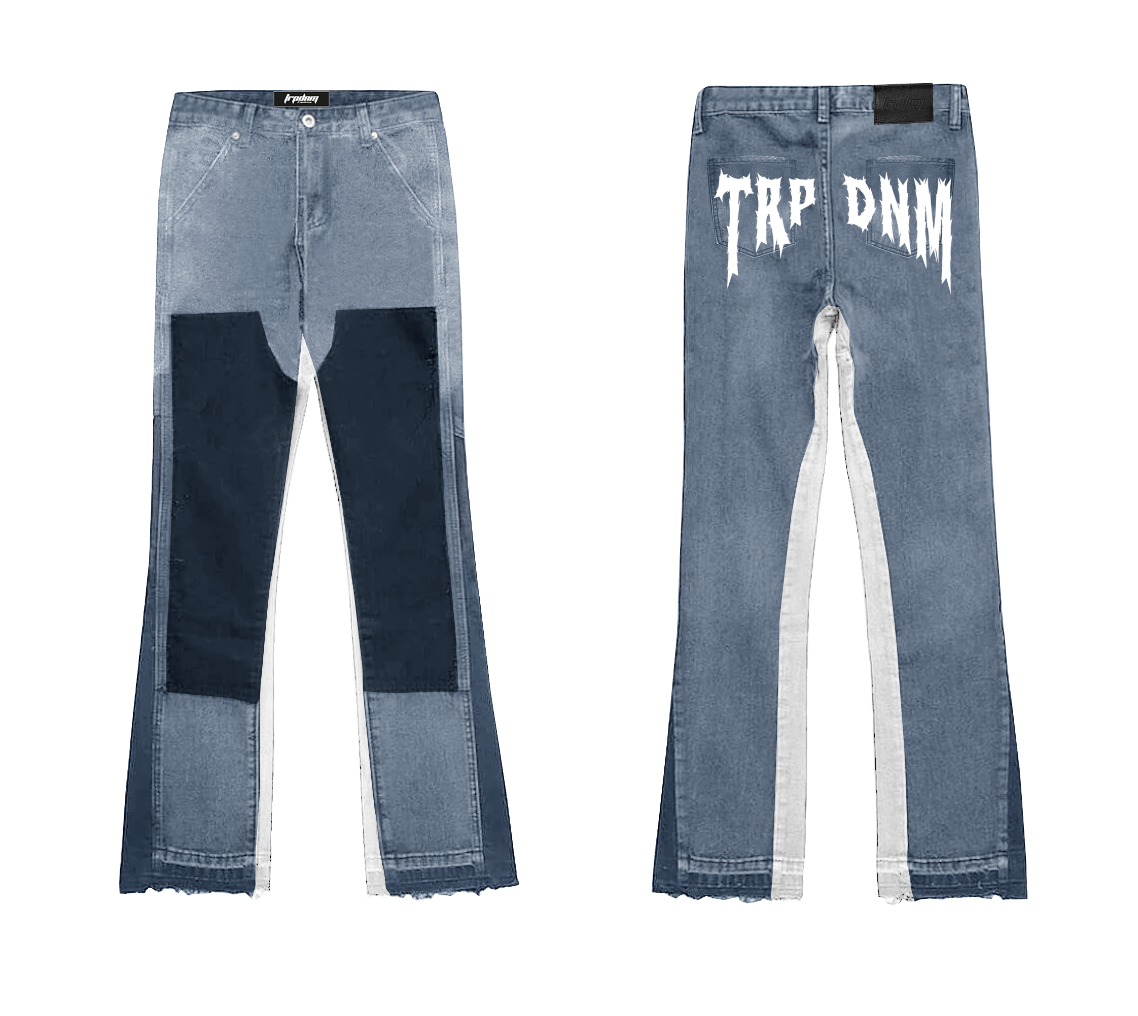 Double knee flare denim "IGNIS" collection