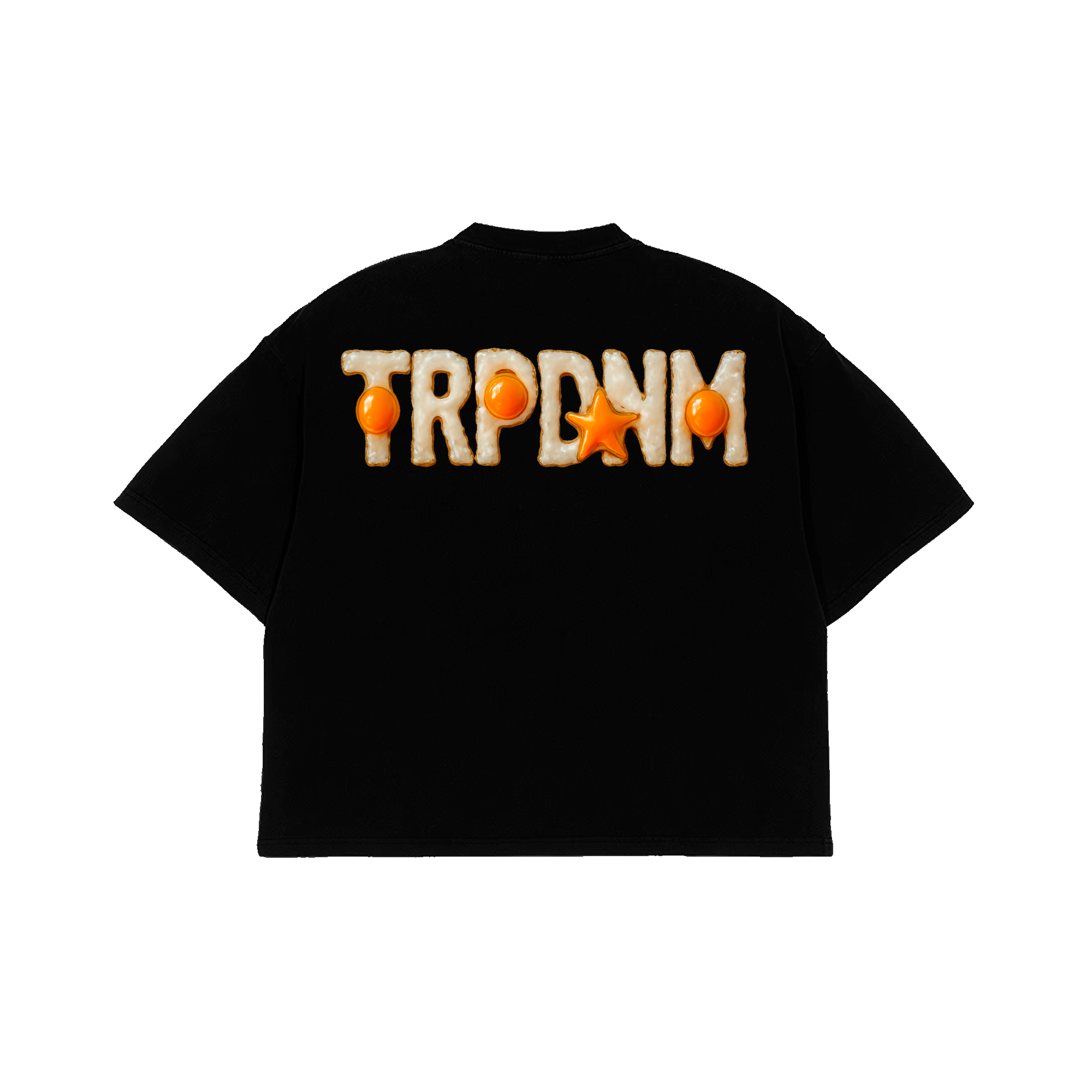 "Eggs" Black Boxy Tee 240gsm