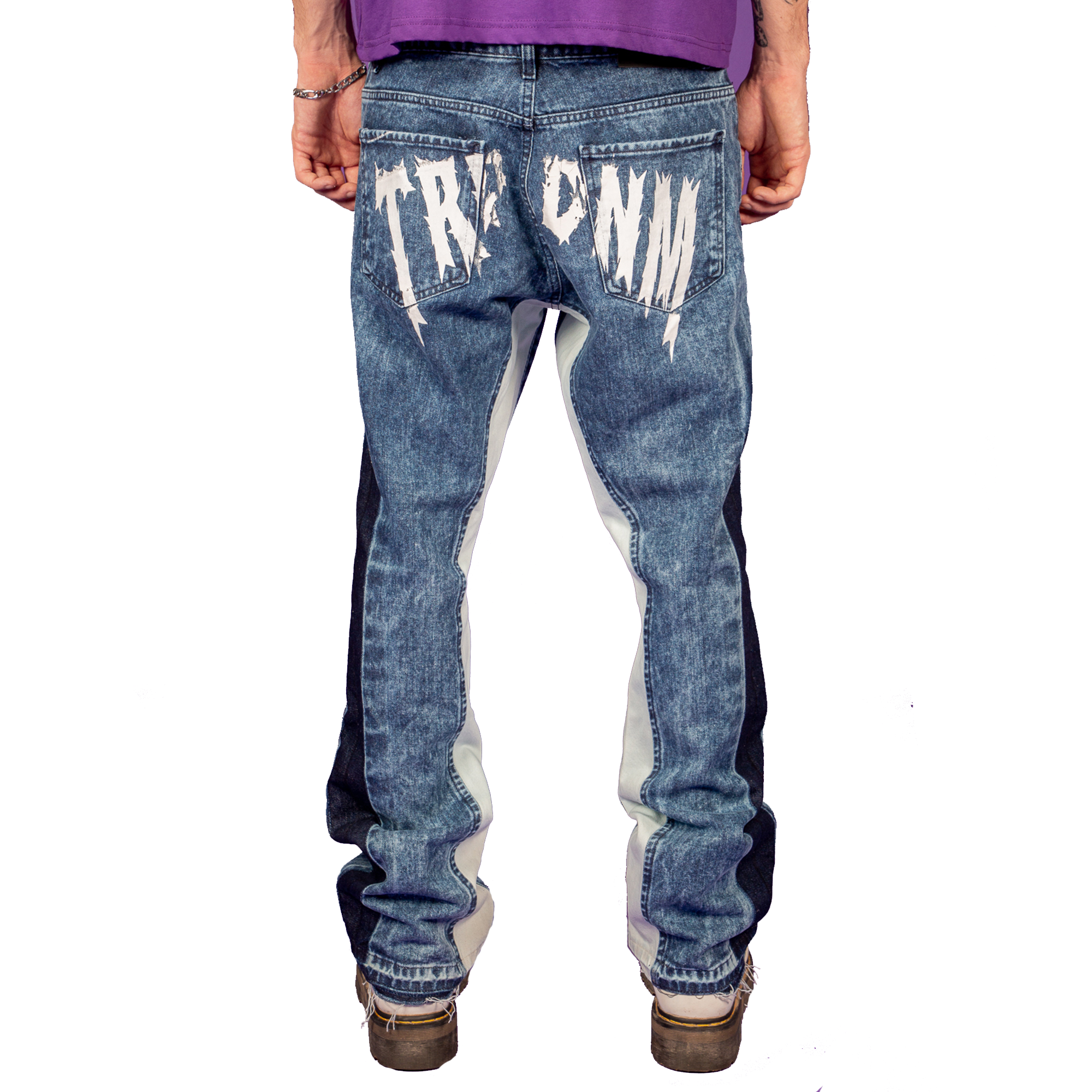 Double knee flare denim "IGNIS" collection