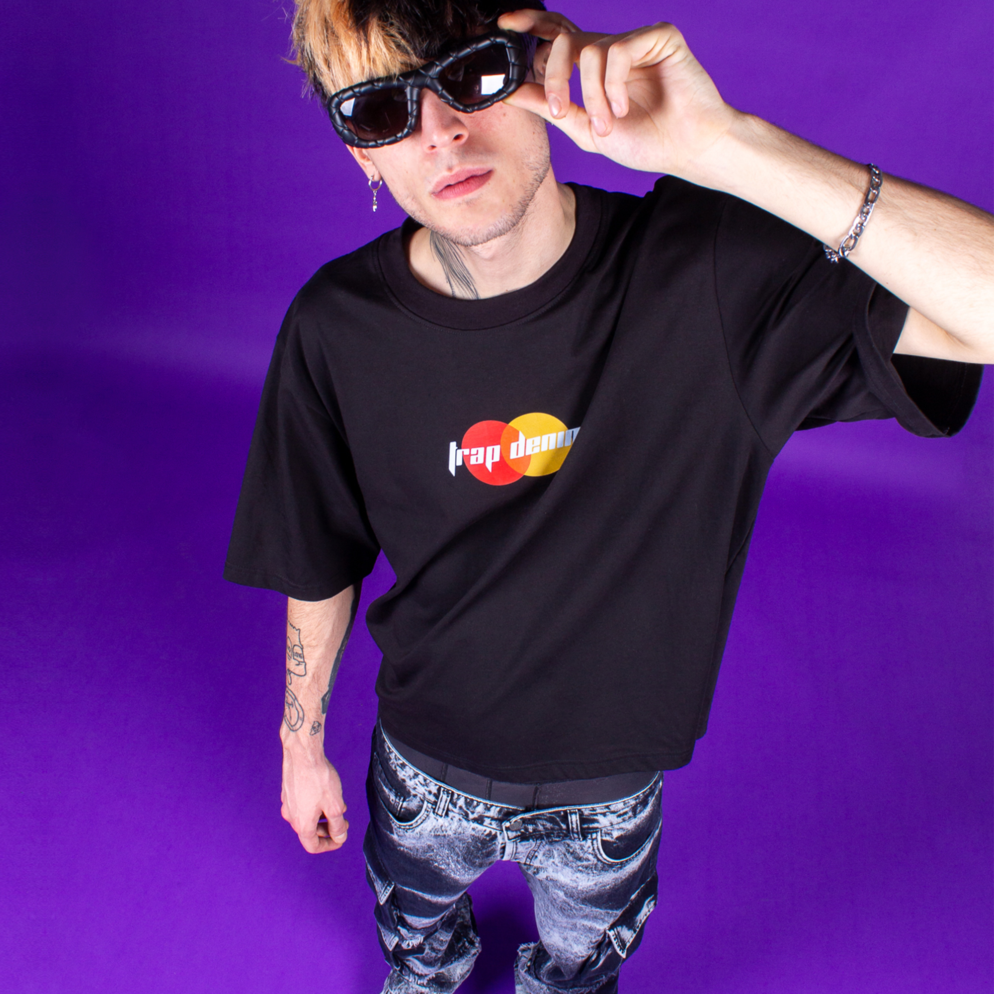 Card Boxy Fit T-shirt Black