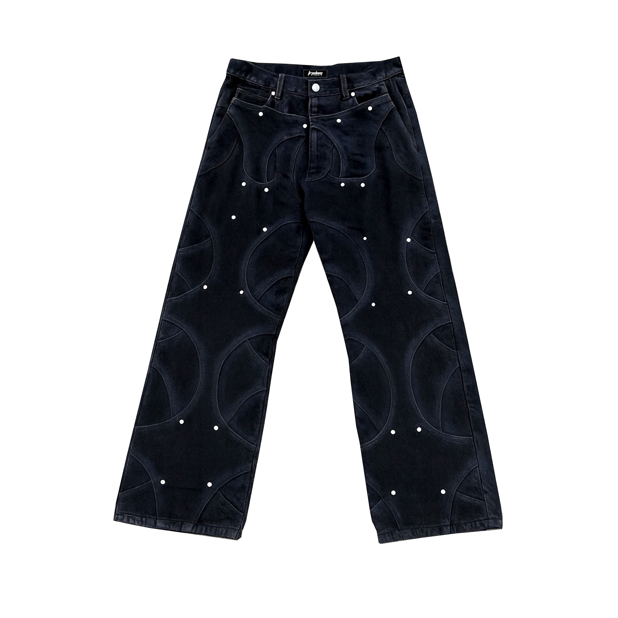 Woven Treated Baggy Jeans