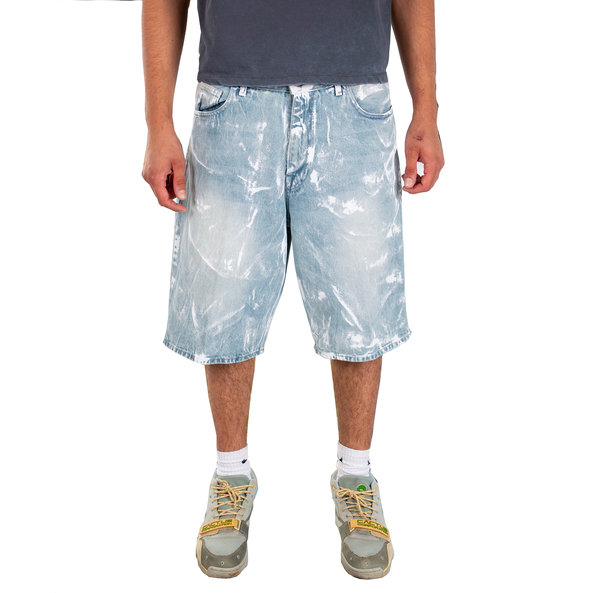 Paint Washed - Denim Jorts