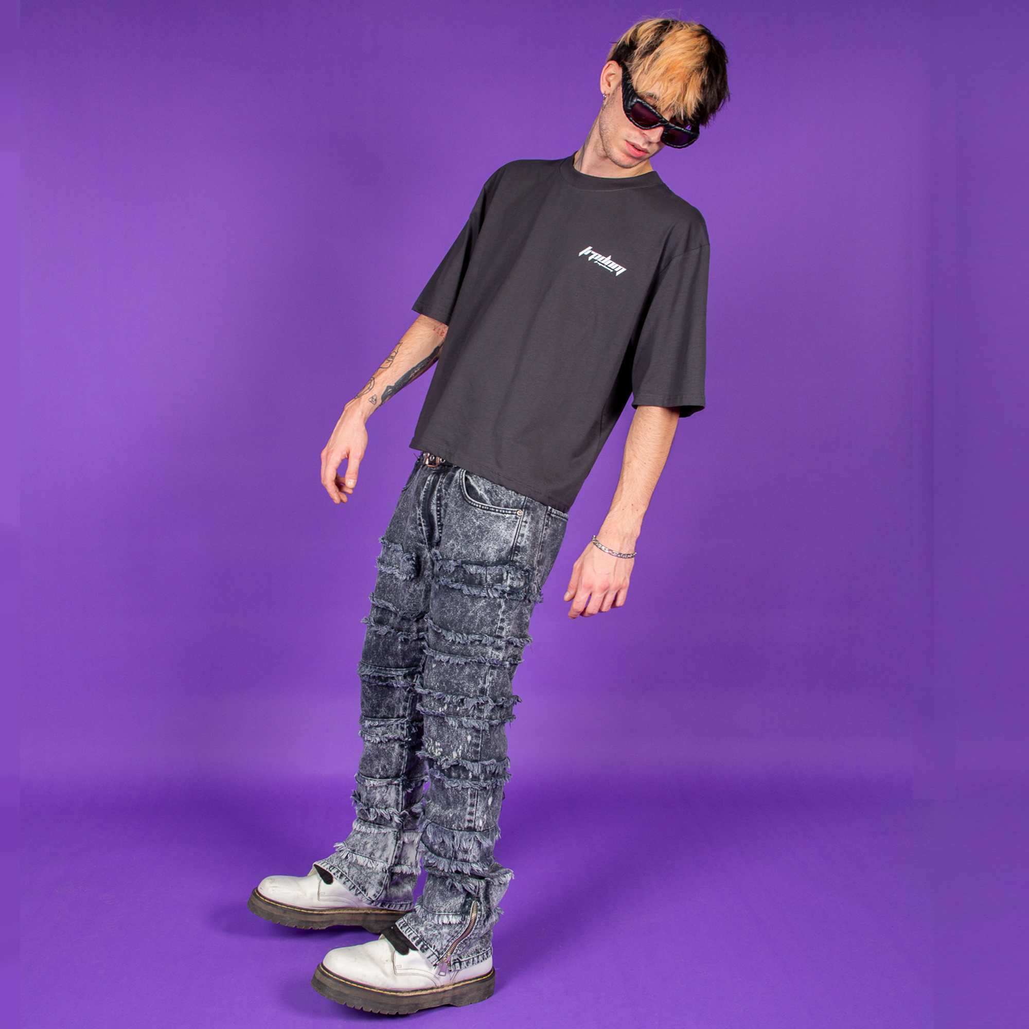 Antracite Boxy Fit Cotton Tee