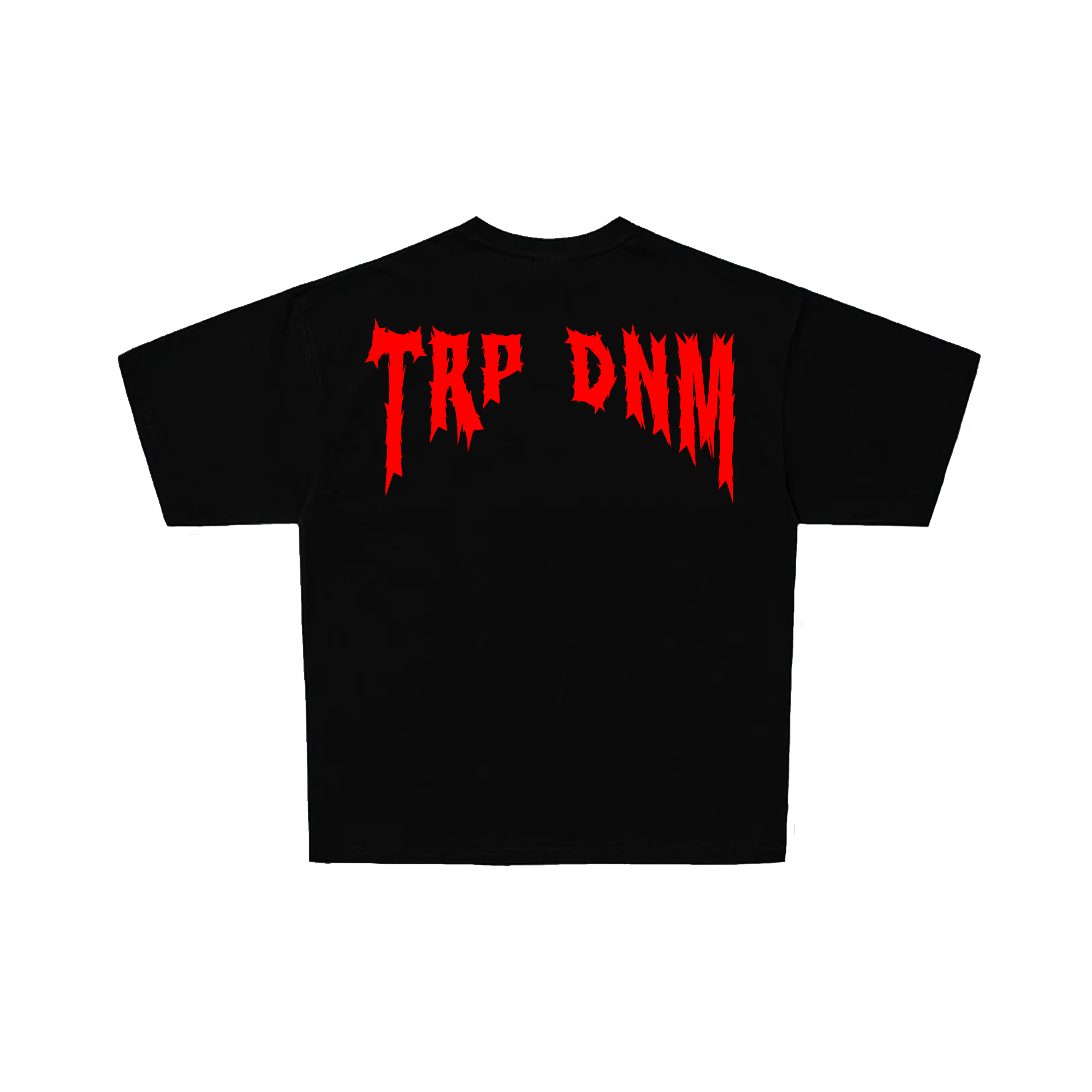 Red Punk Print Boxy Fit Cotton Tee