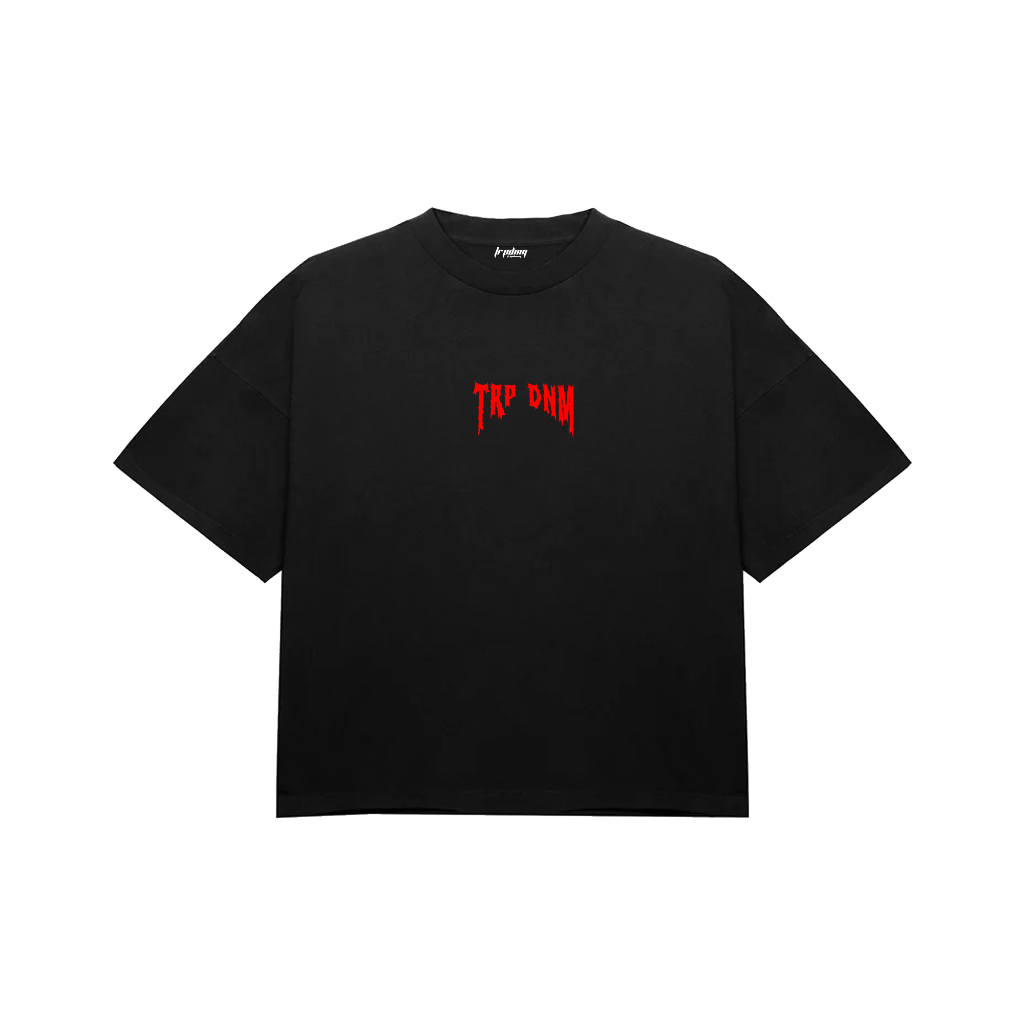 Red Punk Print Boxy Fit Cotton Tee