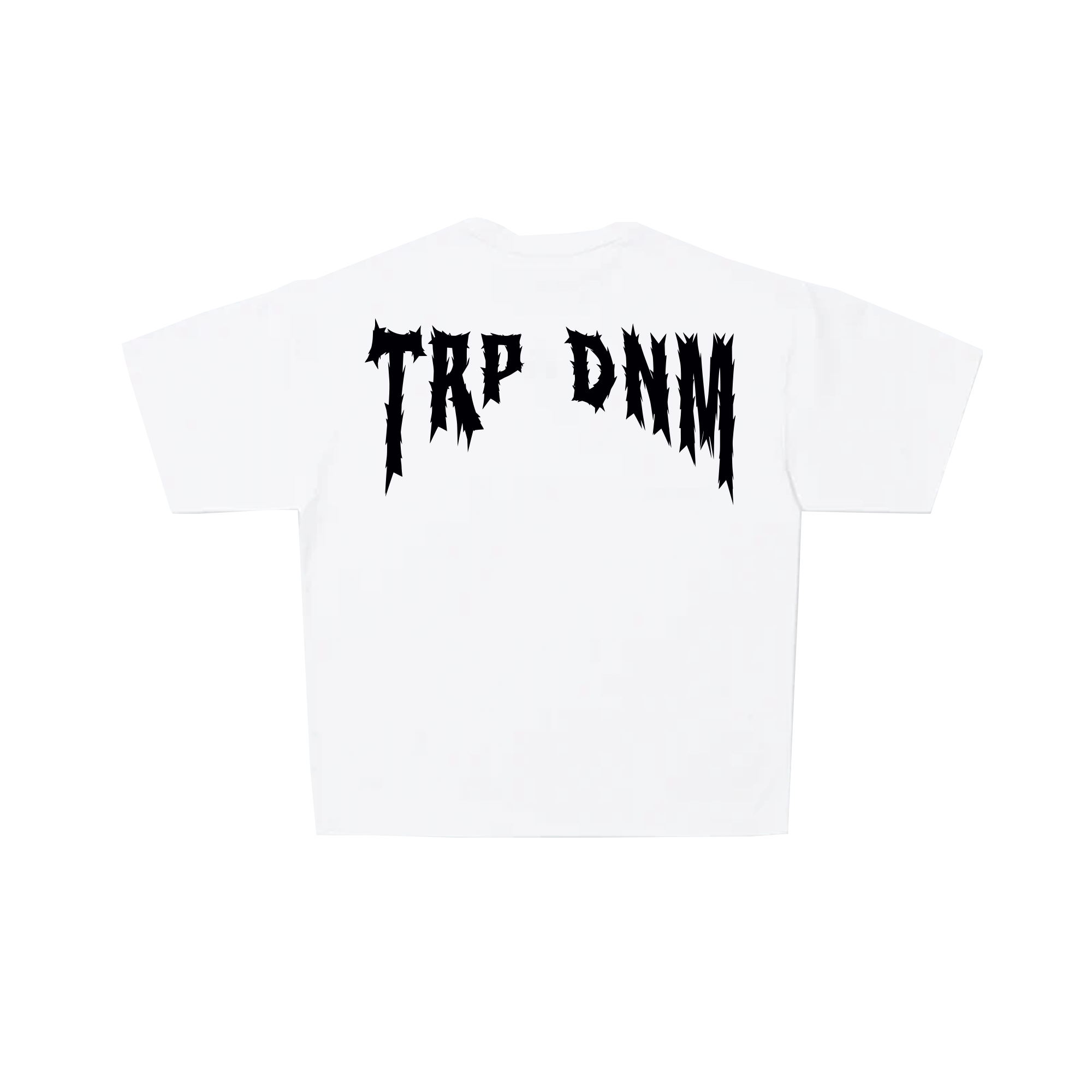 Black Punk Print Boxy Fit Cotton White Tee