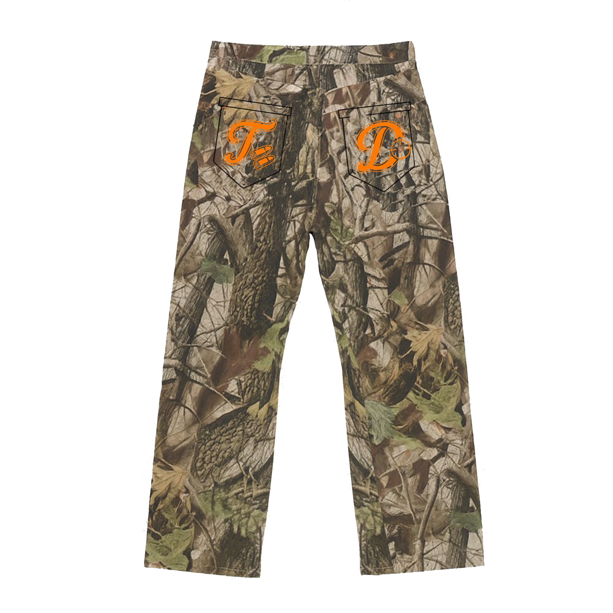"TD" Embroidered Real Tree Baggy Jeans