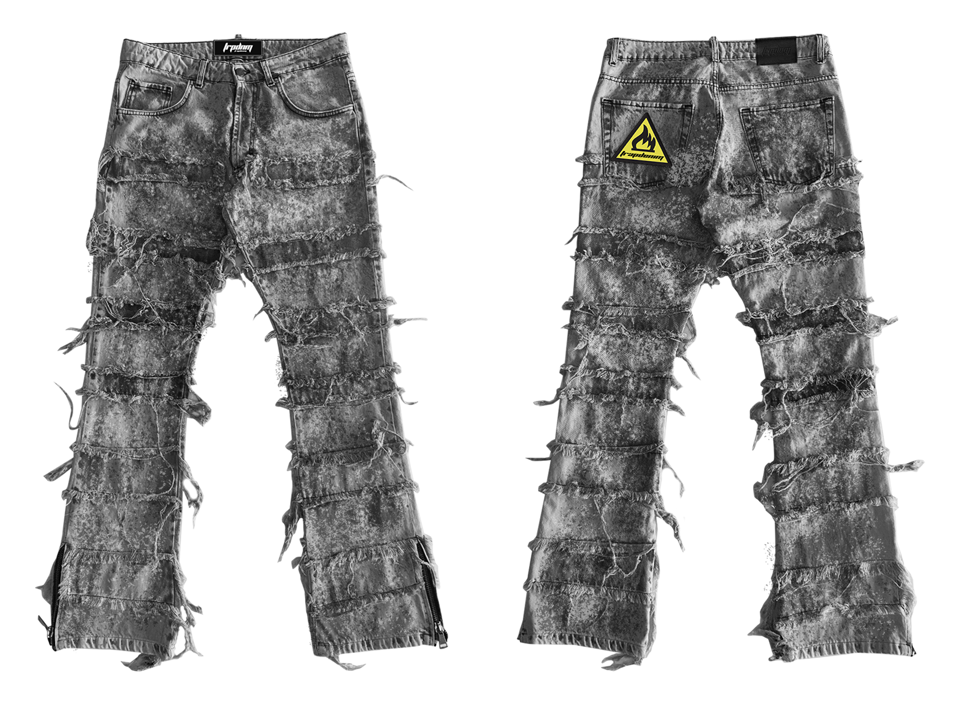 Ripped flare denim "ignis" collection