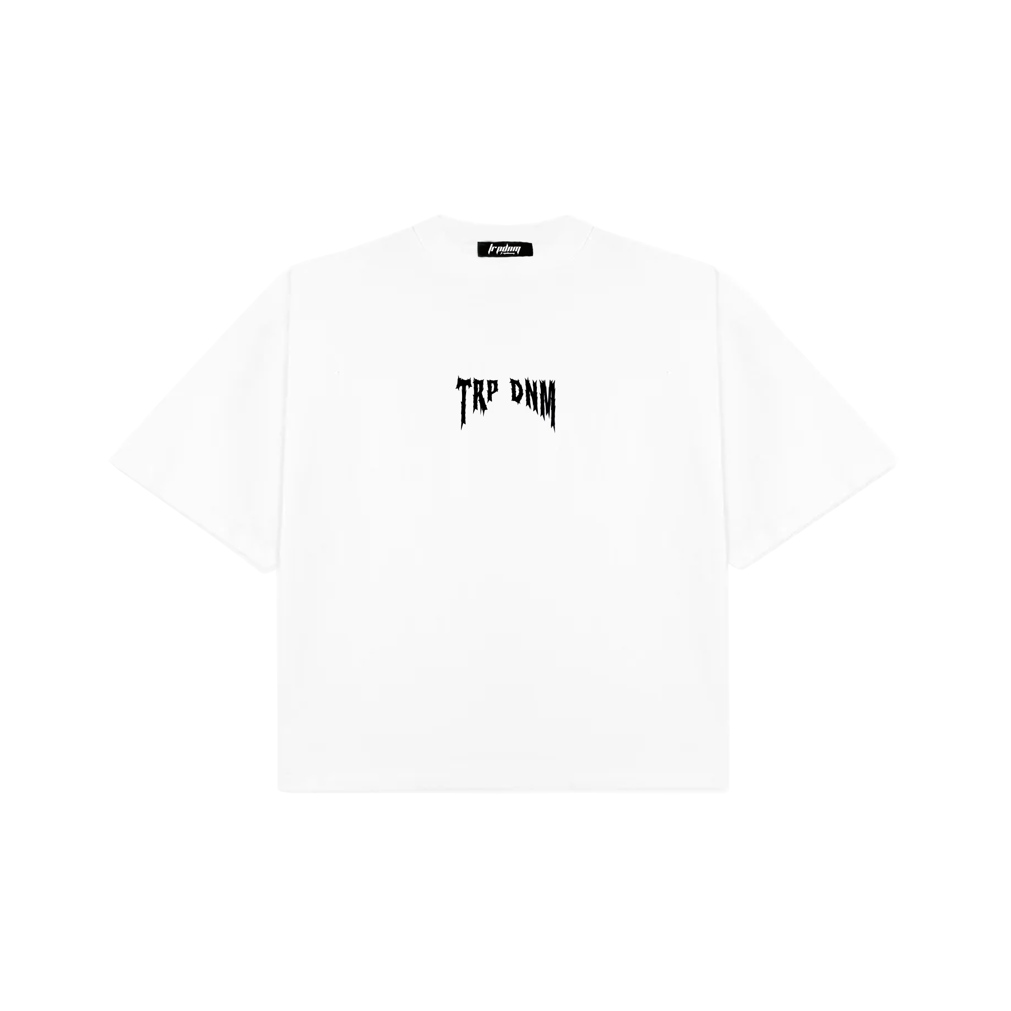 Black Punk Print Boxy Fit Cotton White Tee