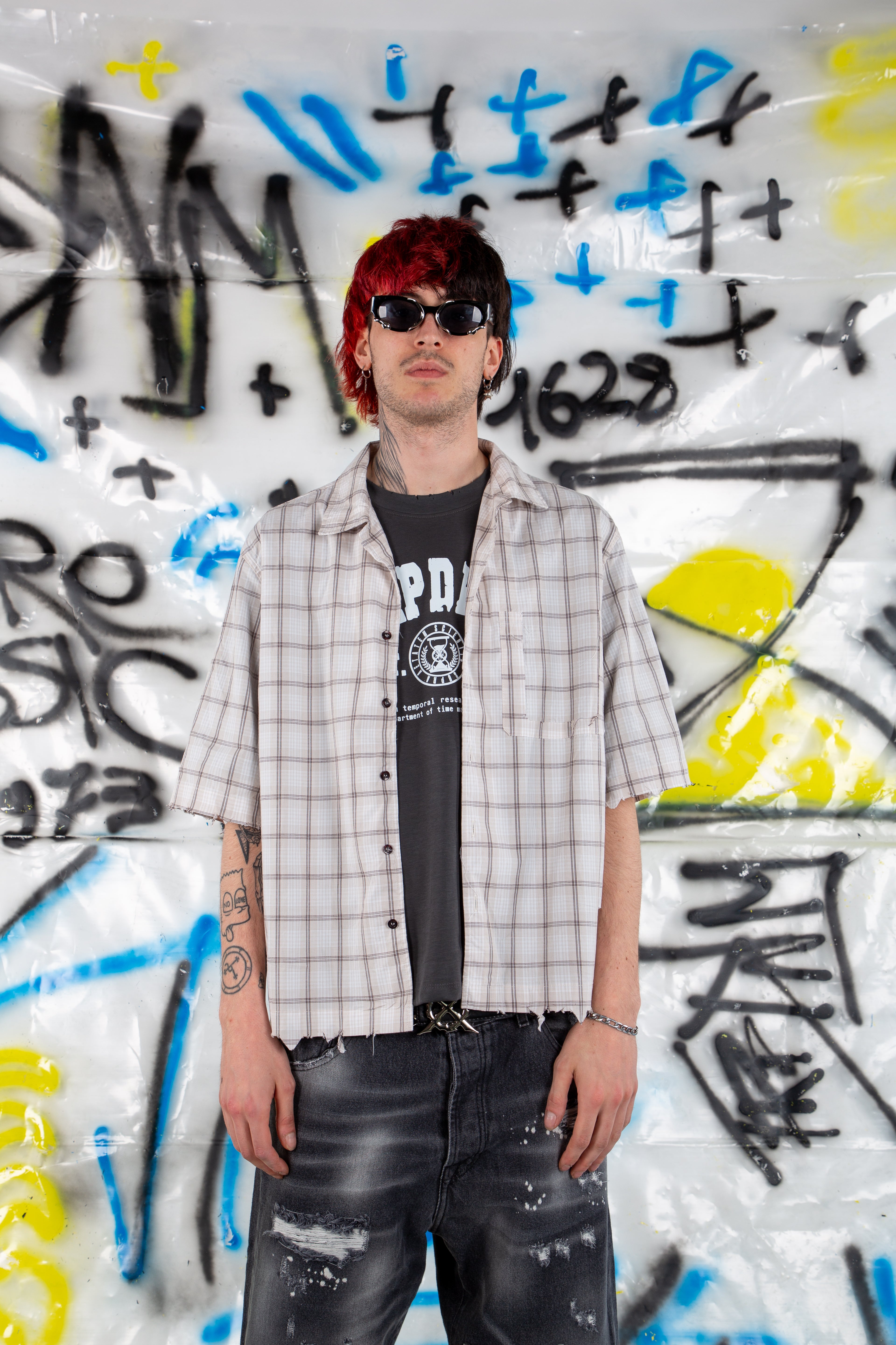 "Racing Club" Boxy Ripped Shirt