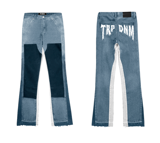 Double knee flare denim "IGNIS" collection