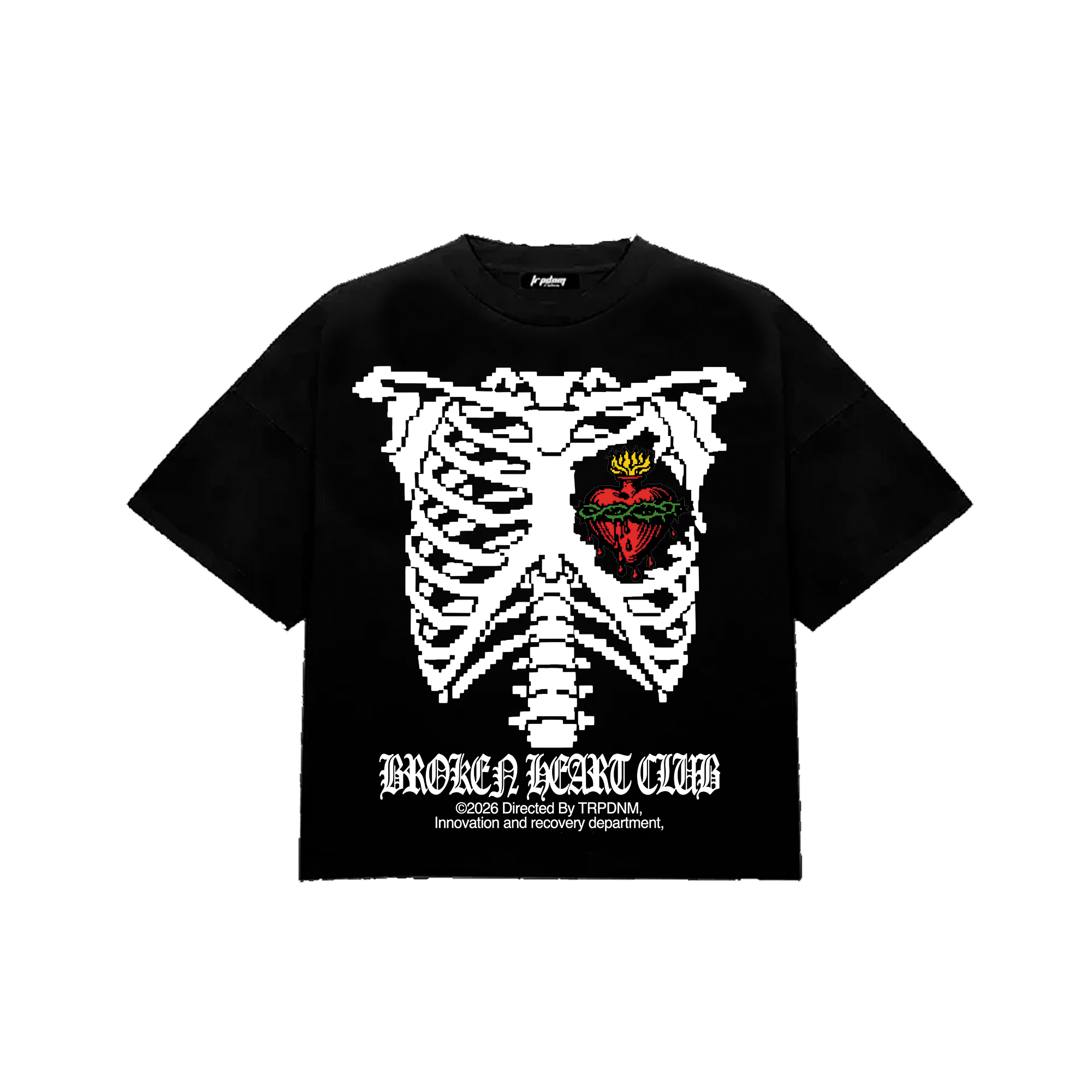 Broken Heart Boxy Tee Black