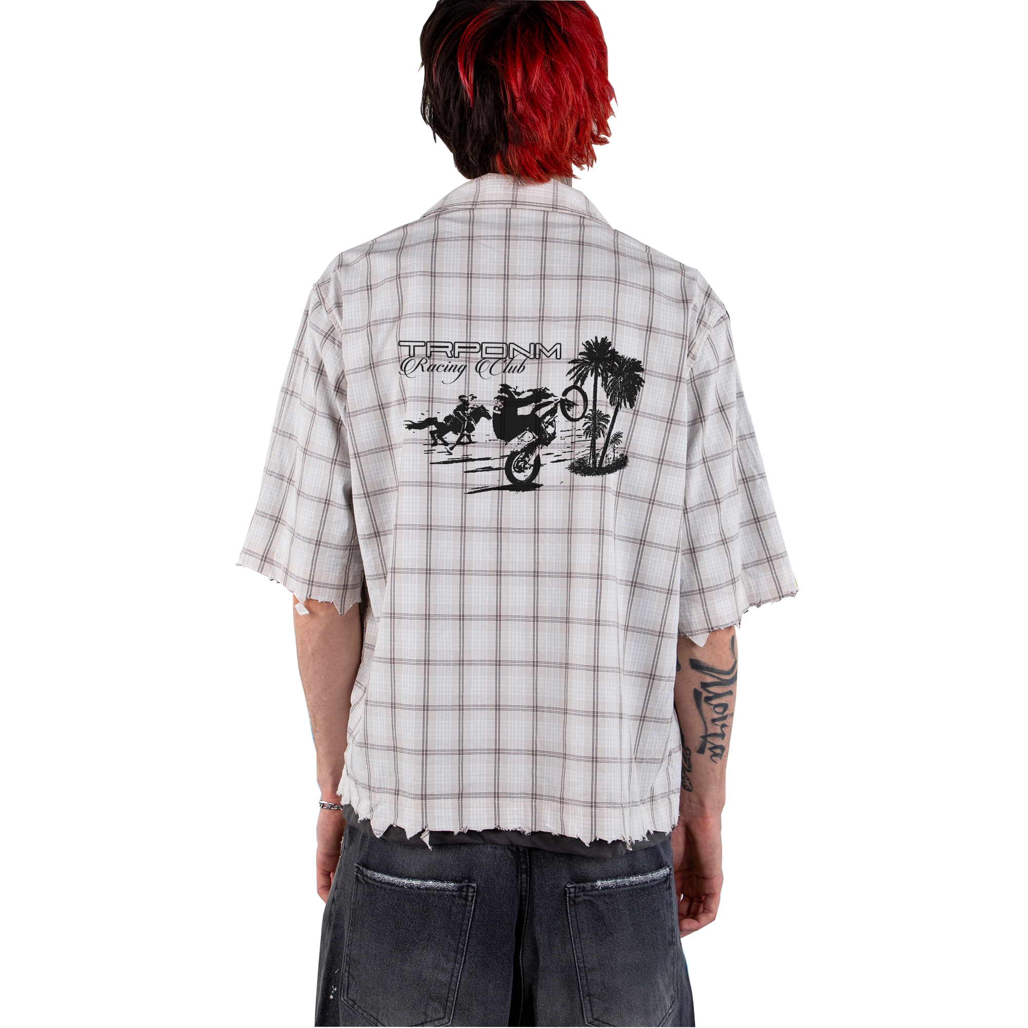 "Racing Club" Boxy Ripped Shirt