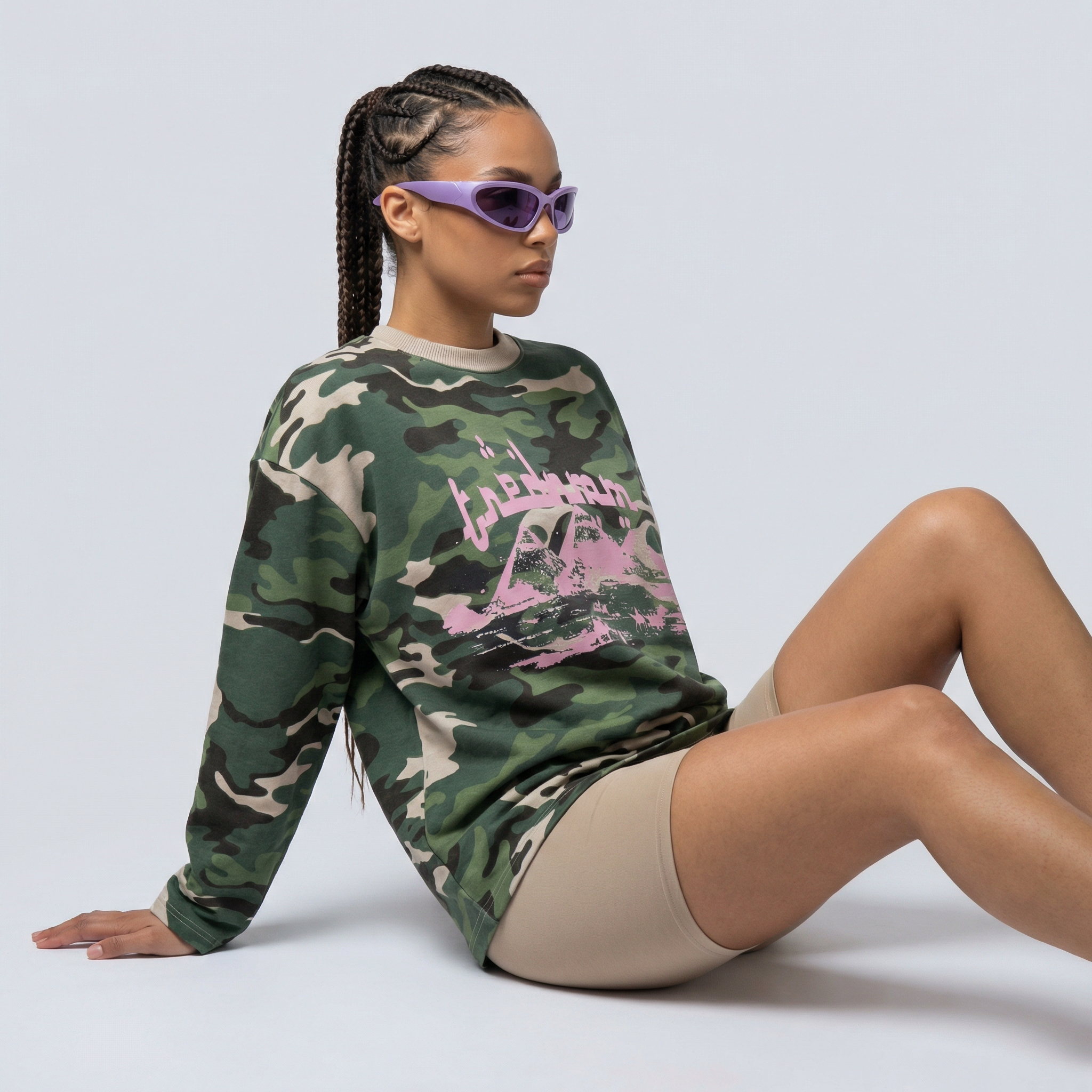 Arabic Camo Sweatshirt Boxy Fit