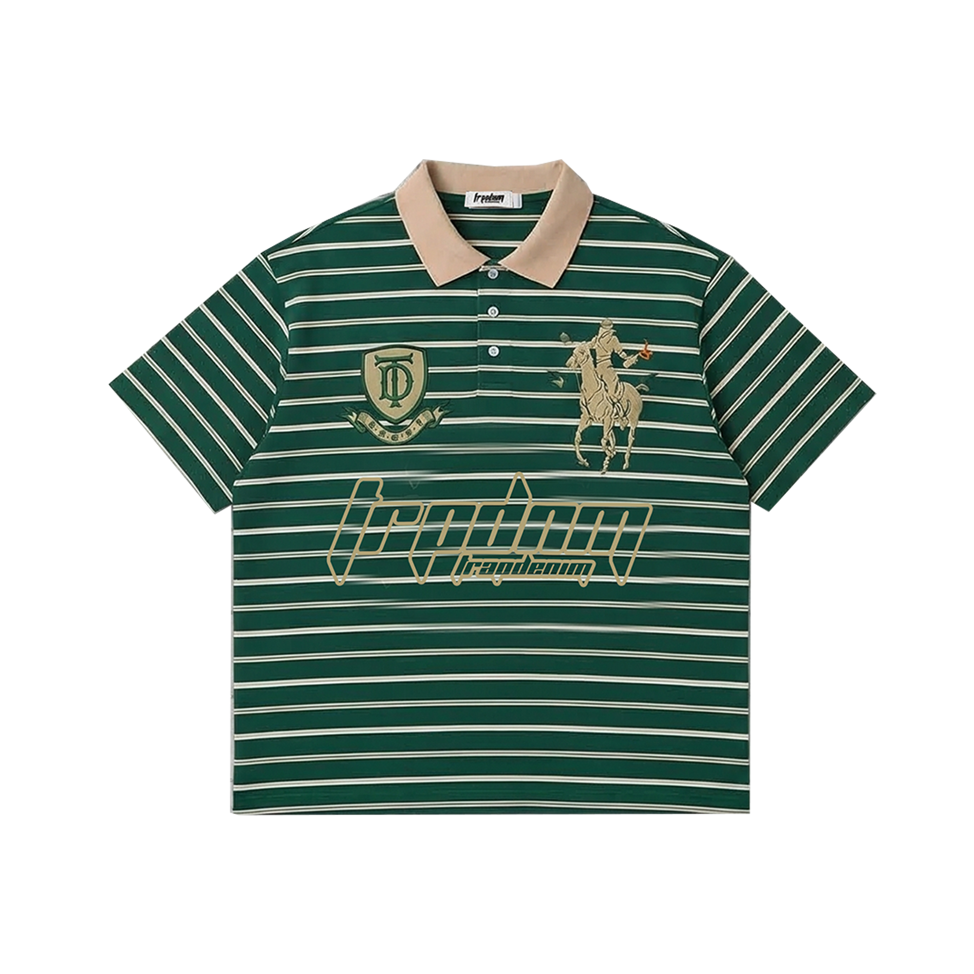 Embroidered Boxy Polo Green